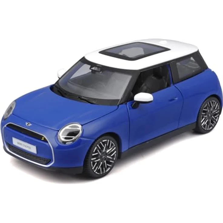 Maisto Mini Cooper SE 2024, 1/24 Modellfahrzeug in Blau, detailgetreue Nachbildung mit Öffnungsfunktionen – Bild 1