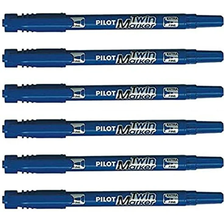 Pilot Pen Permanentmarker Twin-Marker fein BEGREEN, xylolfreie Tinte, wasserfest, 2 Rundspitzen, 0,3&0,5 mm, blau – Bild 3