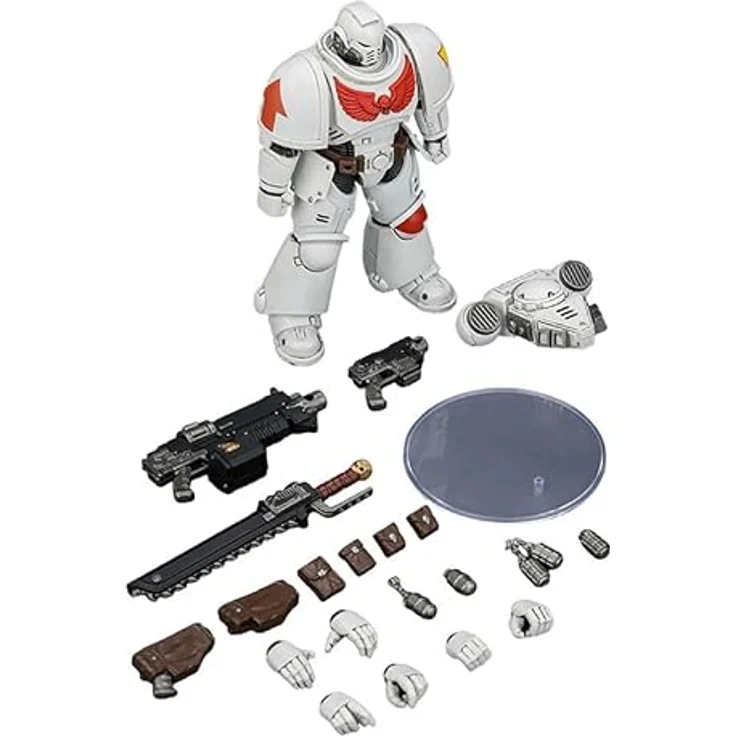 Joy Toy Warhammer White Scars Intercessor Figur, 12 cm, beweglich mit Bolzengewehr und Kettenschwert – Bild 6