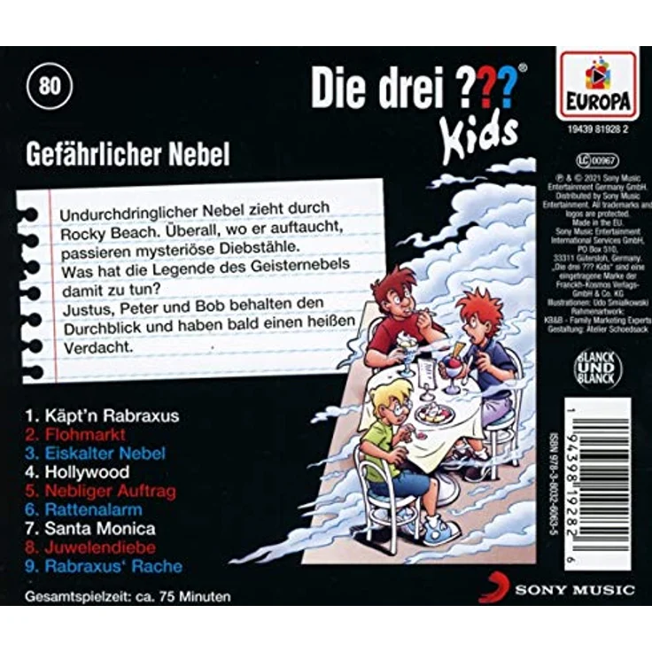 United Soft Media Hörspiel Die drei ??? Kids 80. Gefährlicher Nebel - Spannendes Hörspiel für Kinder und Jugendliche – Bild 2