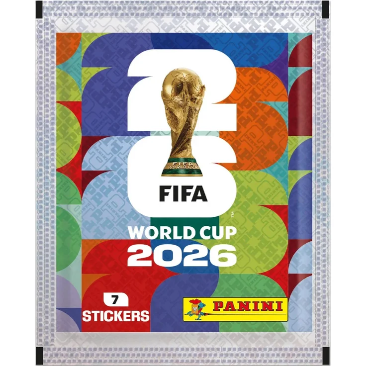 Panini FIFA WM 26 Sticker Packet 61515, Sammelstickertüte mit 7 exklusiven Stickern für Fußballfans