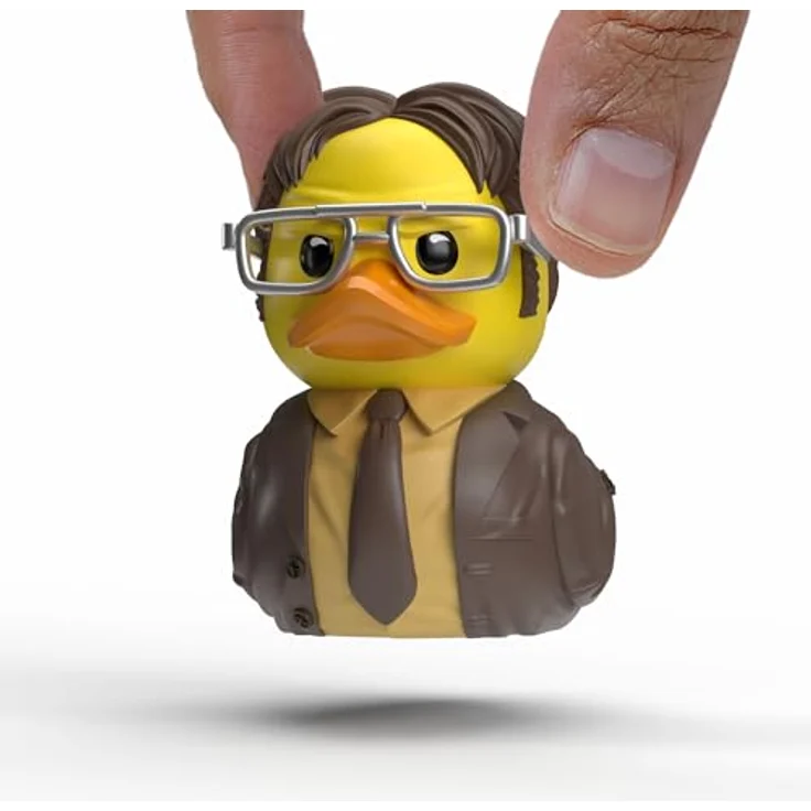 TUBBZ Mini: The Office - Dwight Schrute Cosplay-Gummiente Vinyl-Figur, 5 cm groß, mit Mini-Badewanne und Dunder Mifflin Logo – Bild 1