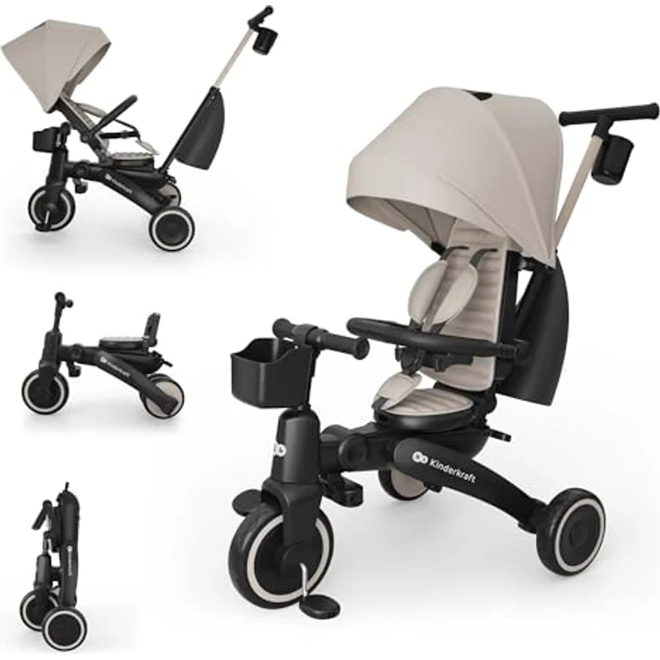 Kinderkraft Dreirad Jazz 3, 6-in-1 mit verstellbarem Sitz und wasserdichtem Sonnenschutz, geeignet von 9 Monaten bis 5 Jahren – Bild 1