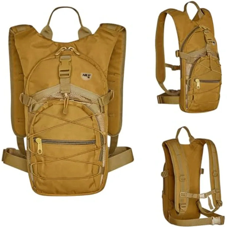 NILS CAMP NC1732 Crab, leichter, taktischer Wanderrucksack mit 15 Litern Volumen, wasserbeständig, 5 Taschen, schwarz