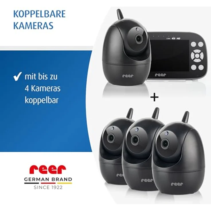 reer Zusatzkamera 80520 BabyCam Pro HD Move, abhörsicher mit Nachtsicht, 350° schwenkbar, schwarz – Bild 4