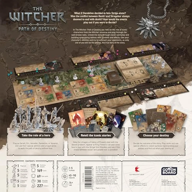 Go On Board The Witcher Path of Destiny Deluxe Edition, 1-5 Spieler Tableau-Building Kartenspiel mit innovativen Geschichten und strategischen Deck-Building-Mechaniken, ab 14 Jahren – Bild 3
