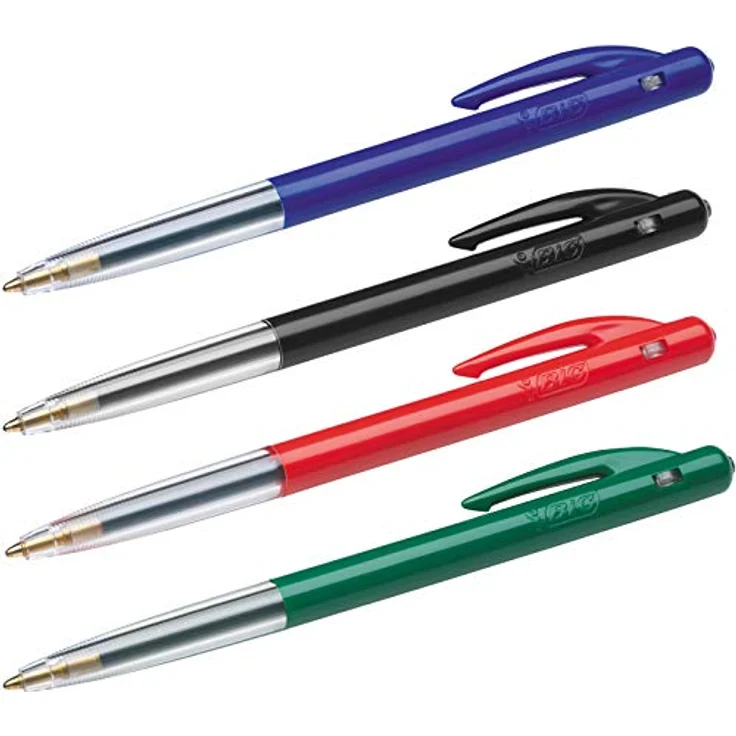 Bic M10 Kugelschreiber, 0.32 mm, Druckmechanismus, 50 Stück, Blau, Transparent – Bild 6