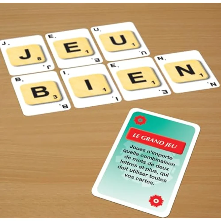 Megableu Scrabble Tischspiel (FR), Kartenspiel für 2-4 Spieler, fördert Sprachfähigkeiten und strategisches Denken, ab 10 Jahren – Bild 3