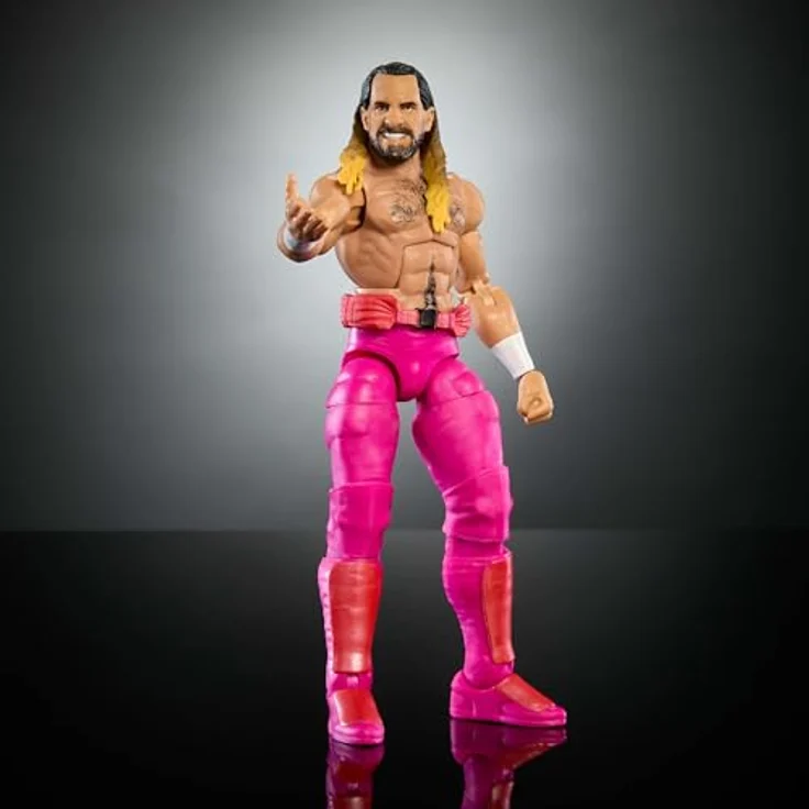Mattel WWE Elite Collection, Actionfigur Seth Freakin' Rollins mit Zubehör, Premium Live-Event WrestleMania, TrueFX-Technologie, Mehrfarbig – Bild 4