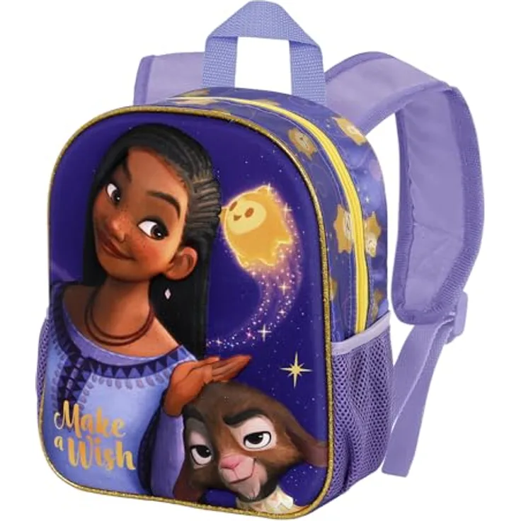 Disney 06780 Kleiner 3D Rucksack Star, lila, Kindergartenrucksack mit Reißverschluss und seitlichen Netztaschen, 31 x 26 x 11 cm