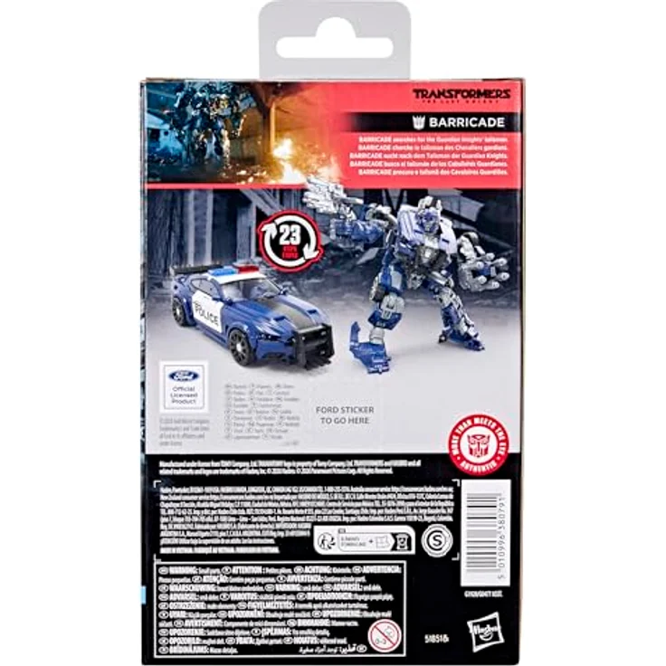 Hasbro Transformers: The Last Knight Studio Series Deluxe Class Actionfigur Barricade, 11 cm, Ford Mustang Polizeiwagen-Modus, 23 Verwandlungsschritte, mit Blaster-Accessoires – Bild 5