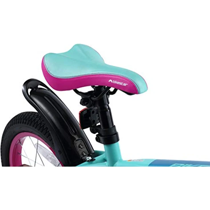 BIKESTAR Kinderfahrrad 14 Zoll für Mädchen und Jungen ab 4 Jahre | Kinderrad Urban Jungle | Türkis & Berry | Leicht, Stabil, Sicher | Risikofrei Testen – Bild 5
