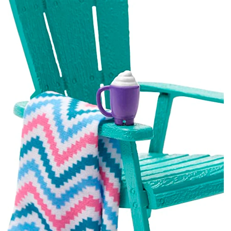 Barbie Mobilier – HJV33 – Dekorationsset für Puppenhaus Barbie – Gartenterrasse, Lagerfeuer, Vogelhaus und Vogelhaus – Bild 5