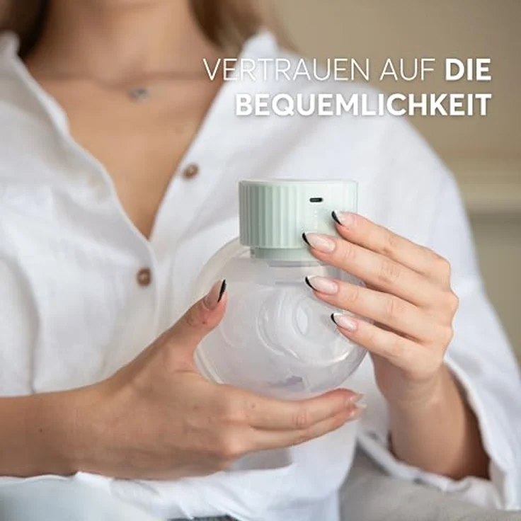 Kikka Boo NOA Elektrische Milchpumpe - freihändig, tragbar, 3 Modi und 9 Saugstufen, LED Sensorbildschirm, Speicherfunktion, Minze – Bild 3