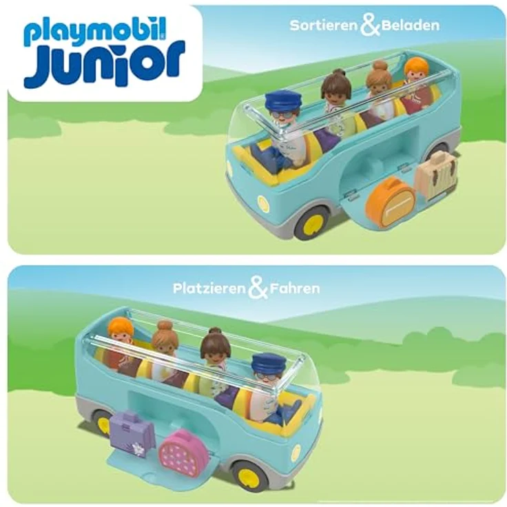 PLAYMOBIL Reisebus Junior 71682, Spielzeugbus mit Gepäckfächer, für Kinder 1-4 Jahre, inkl. Figuren und Zubehör – Bild 7