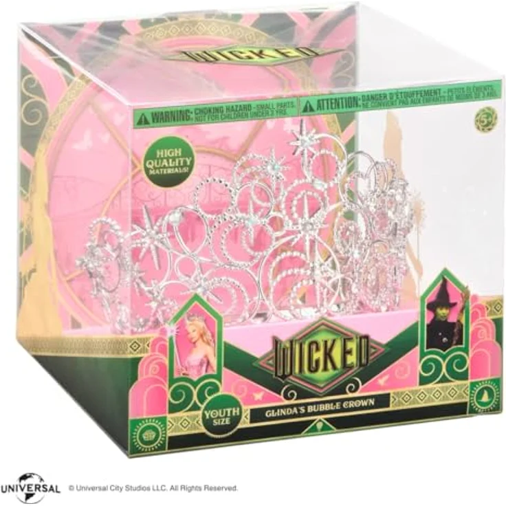 The Noble Collection Wicked Glinda Bubble Crown - Authentische Nachbildung mit hochwertigen Metallen und schillernden Edelsteinen, Jugendgröße, ca. 7,8 cm – Bild 4