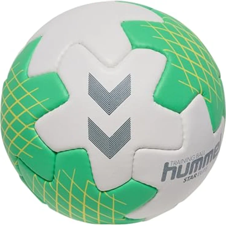 hummel hmlSTAR Elite HB, Handball mit strukturiertem Obermaterial für maximale Kontrolle, Off White/Green/Yellow – Bild 3