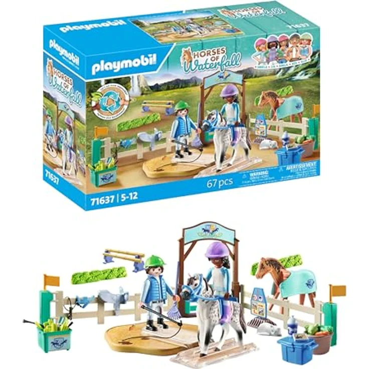 PLAYMOBIL 71637 Moderne Reitschule, Playmobil Horses of Waterfall mit Reitplatz und Lernmöglichkeiten – Bild 1