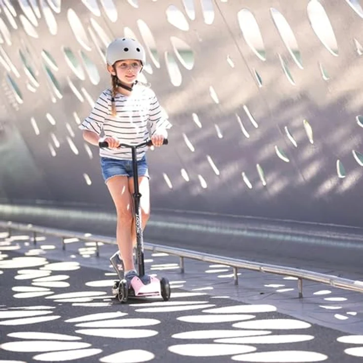 Scoot and Ride Highwaykick 5 Kickboard mit LED Kinderroller Scooter, Rose - Höhenverstellbar und abnehmbare Lenkstange, geeignet ab 5 Jahren – Bild 4