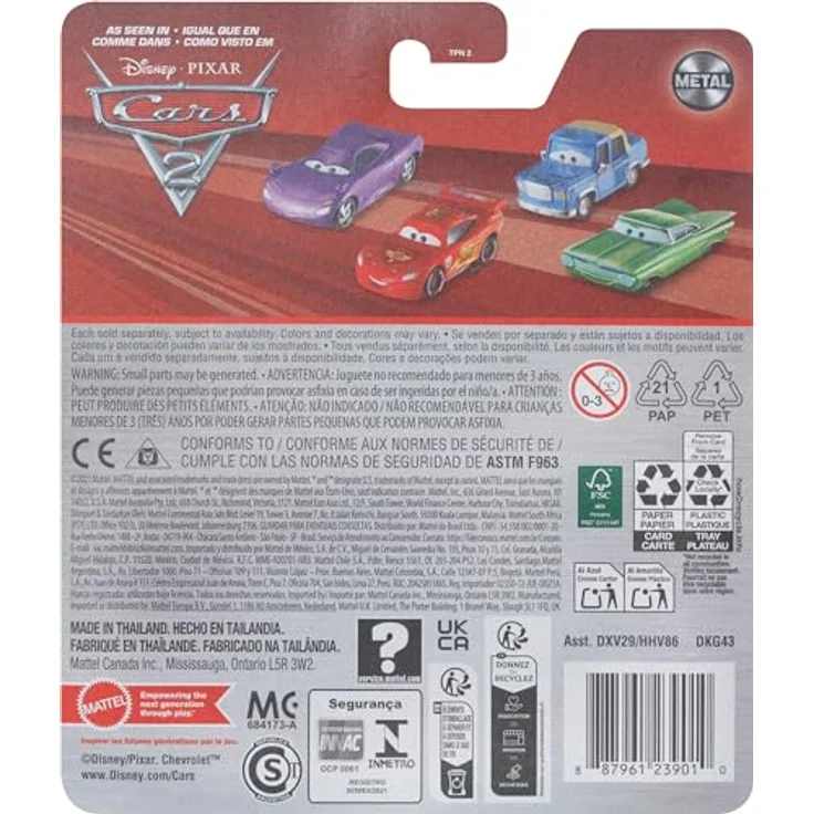 Disney Cars Spielzeug-Rennwagen Finn McMissile DKG43, 1:55 Auto, Metall, Londoner Geheimagent, Aston Martin DB5, Mattel – Bild 4