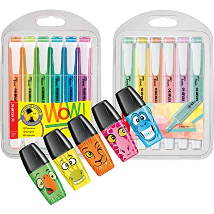 STABILO Swing Cool – Packung mit 6 Textmarkern – farblich sortiert, Anti-Austrocknung Technologie, intensive Lichtbeständigkeit – Bild 1