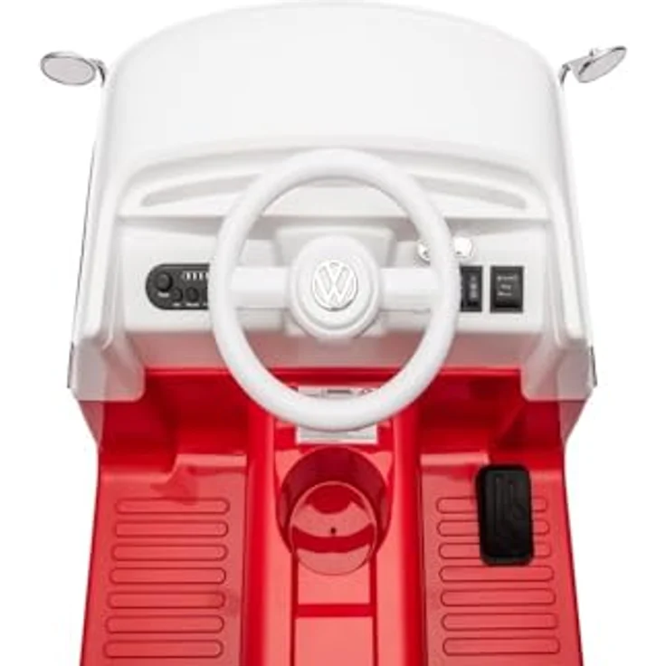 schnaeppchenmeile-online VW Bus T1 Kinder Elektroauto 12V mit zwei Motoren, Bluetooth-Audio, Kunstledersitz und Fernbedienung – Bild 8