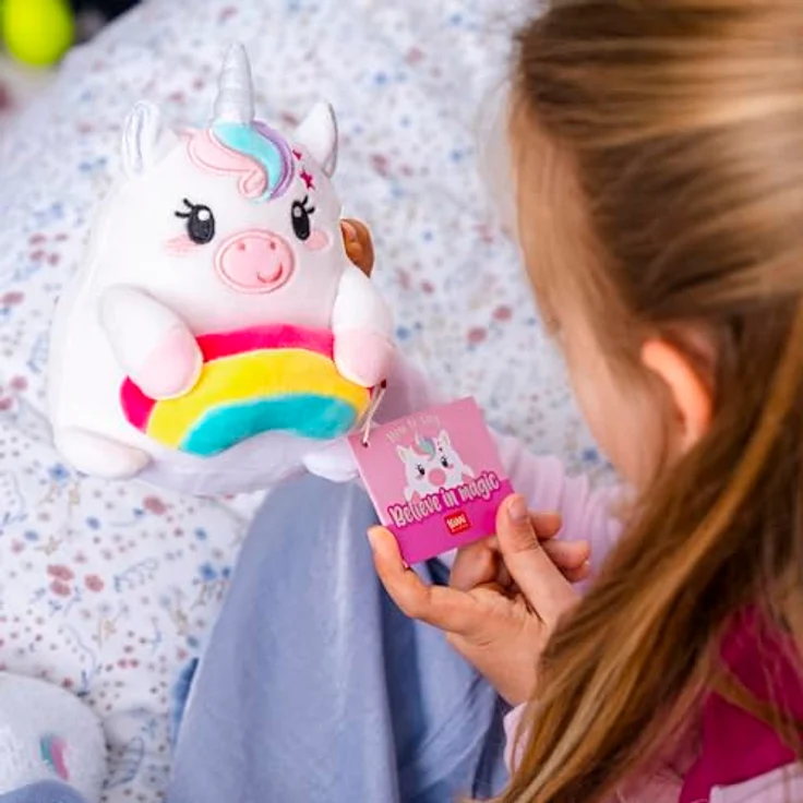 Legami Super Soft Plush Mini Unicorn, personalisierbare Plüschfigur mit ID Karte, 14x15x12 cm, Weiß – Bild 5
