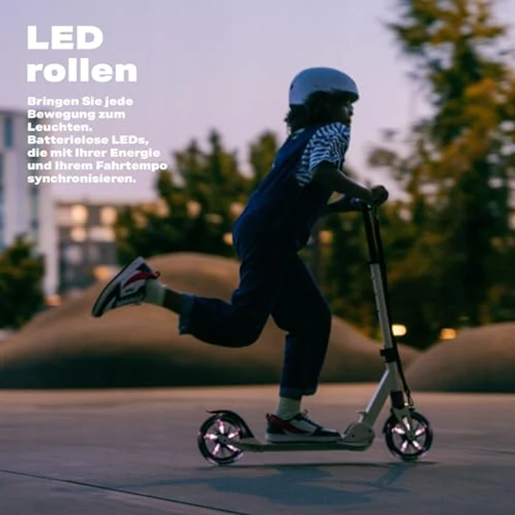 Movino Cityroller MOVINO CITY LIGHT, Stoßdämpfer Scooter mit 180 mm LED-Rollen, max. 100 kg Traglast, stufenlos höhenverstellbar – Bild 9