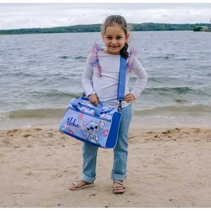 Scooli Sporttasche Lilo & Stich, Kinder Sporttasche mit großem Hauptfach, blau – Bild 4