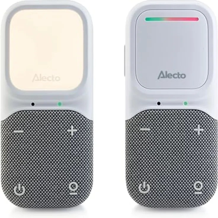 Alecto DBX135 - Modernes Full Eco Audio-Babyphone mit kristallklarer DECT-Klangqualität, langer Standby-Zeit und Nachtlicht - Weiß/Grau
