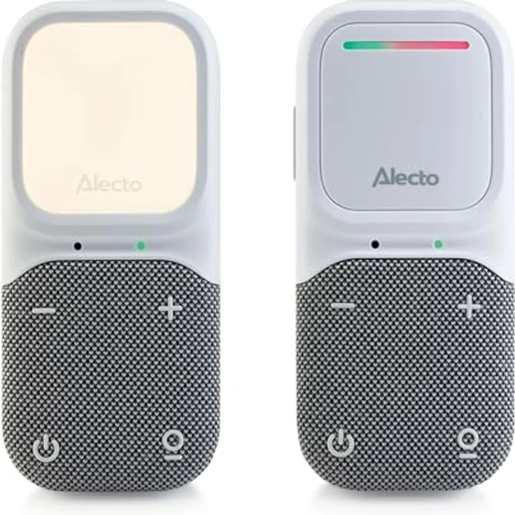 Alecto DBX135 - Modernes Full Eco Audio-Babyphone mit kristallklarer DECT-Klangqualität, langer Standby-Zeit und Nachtlicht - Weiß/Grau – Bild 1