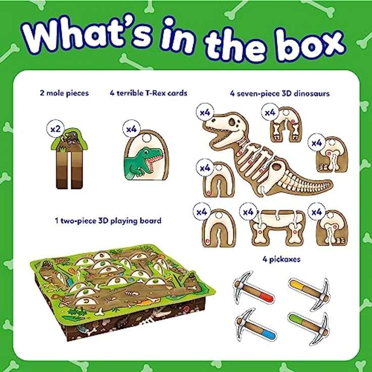 Orchard Dinosaur Dig, 3D-Brettspiel zur Dinosaurierknochen-Suche für Kinder ab 4 Jahren – Bild 2