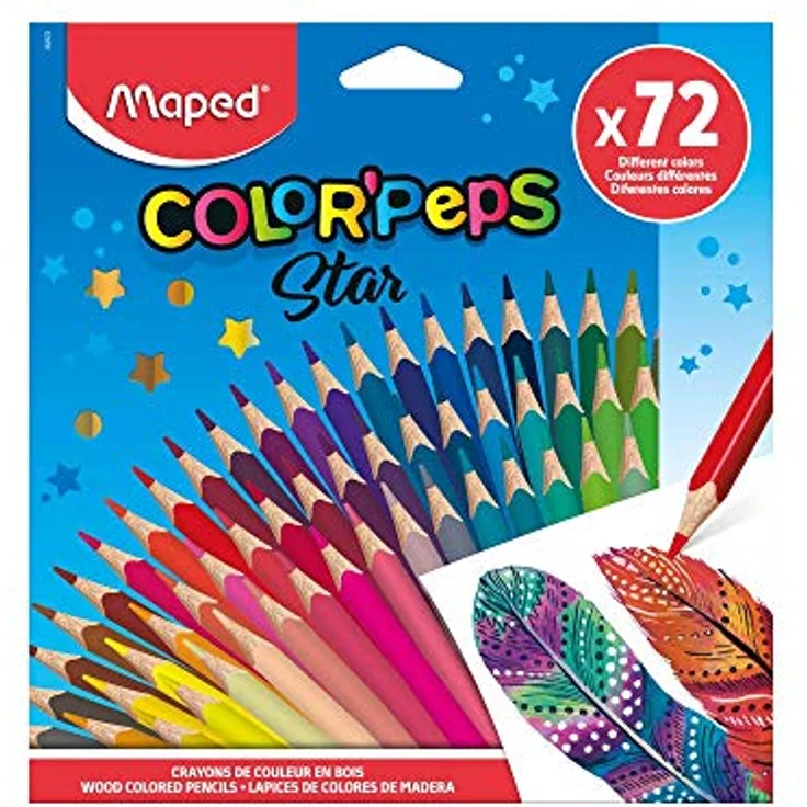 Maped - ergonomische Drei-Kant-Buntstifte, Farbstifte COLOR'PEPS STAR aus FSC-zertifiziertem Holz - 72x Stifte – Bild 1