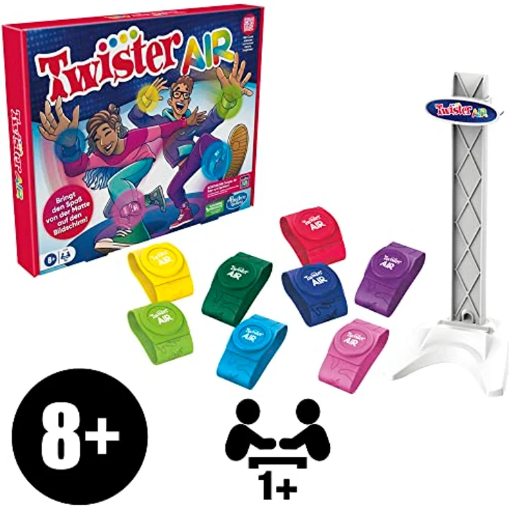 Hasbro Twister Air Spiel, AR Twister App Spiel, Verbindung mit Smart Geräten, Bewegungsspiel, ab 8 Jahren, Deutsche Version – Bild 3
