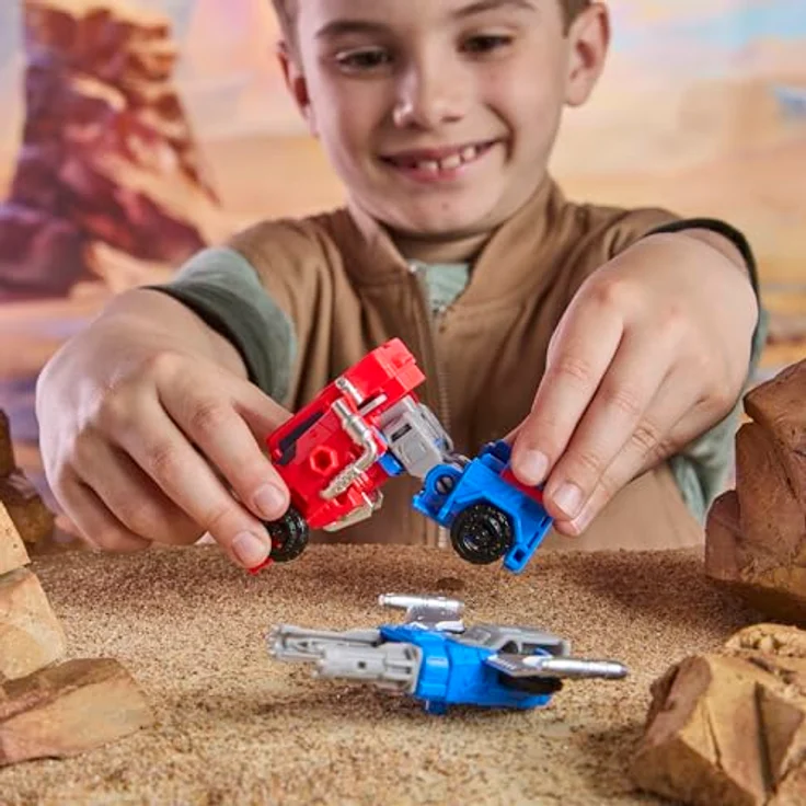 Hasbro Transformers CYBERWORLD Armored Cyber, Optimus Prime Figur 10 cm wandelbar vom Roboter zum Lastwagen mit Blaster-Zubehör – Bild 5