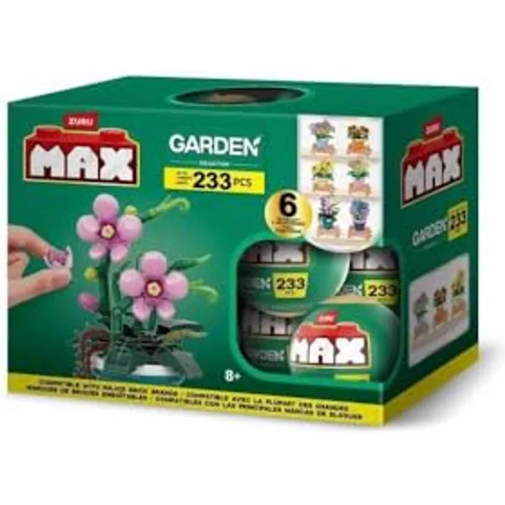 ZURU Kreativset MAX, Garden Collection, 6 verschiedene Pflanzen zum Zusammenbauen, sortierte Lieferung