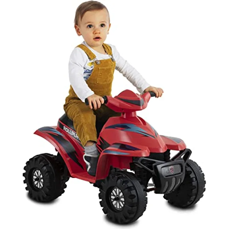 Rollplay Mini Elektro-Quad Racing, Elektrofahrzeug für Kinder ab 1,5 Jahren, 6 Volt, 3 km/h, rot, bis max. 35 kg, mit gepolsterten Griffen und niedrigem Einstieg - 26641
