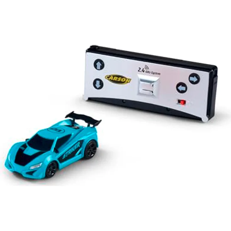 Carson 500404274 1:60 Nano Racer Striker 2.4GHz türkis - Ferngesteuertes Auto, RC Fahrzeug, Fahrzeit 20 min, Reichweite 30m, RC Auto für Kinder