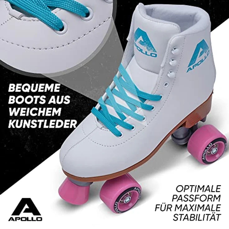 Apollo Disco Roller, Classic Roller | größenverstellbare Quad-Skates, verstellbar von 31 bis 42 | Damen Rollschuhe in schicken Designs – Bild 2
