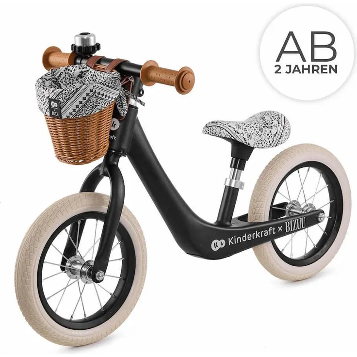 KinderKraft Balance Bike Rapid 2 BIZUU Kollektion, Laufrad für Kinder mit leichtem Rahmen und verstellbarem Sattel