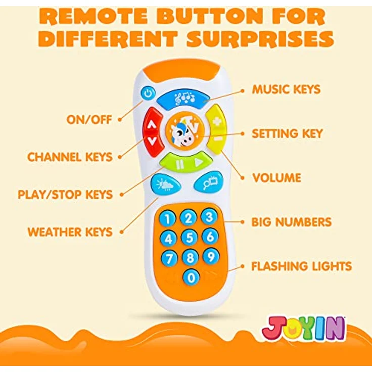 JOYIN Smartphone Spielzeug für Baby, Lernspielzeug mit Musik und Licht, Fernbedienung Babyphone für Kinder ab 6 Monaten, robust und kindersicher – Bild 5