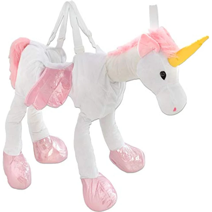 Betzold Einhorn Schlüpfkostüm für Kinder, weiches Plüschkostüm mit pinken Hufen und goldenem Horn, geeignet für 3-9 Jahre – Bild 2