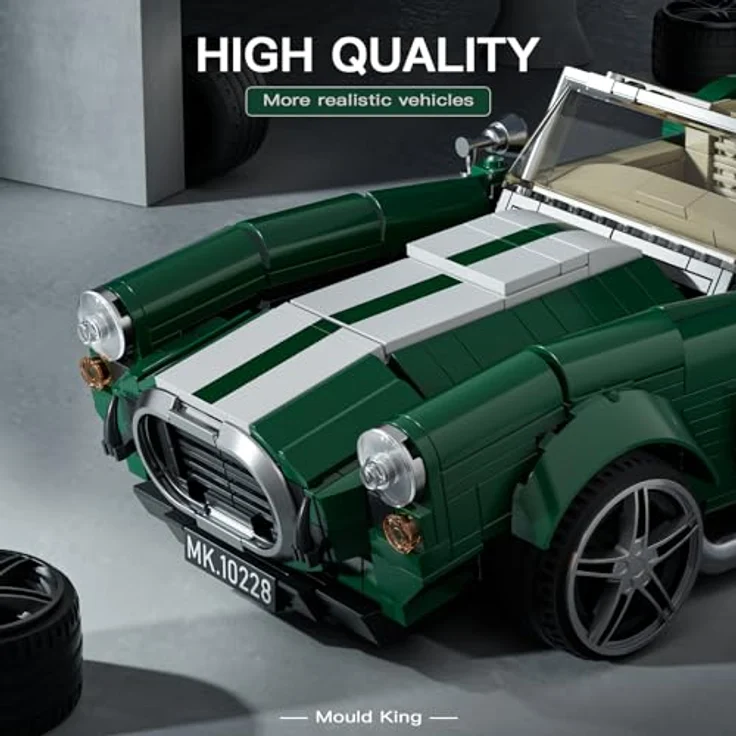 Mould King 10228 Technik Speed Champion Oldtimer Cabriolet, 1198 Teile Baukastenset für Erwachsene – Bild 5