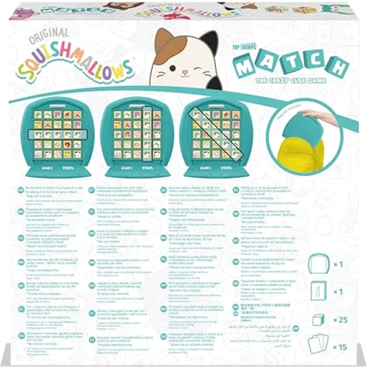 Top Trumps Match Squishmallows Brettspiel, Match 5 Lola The Unicorn, Daxxon The Alien oder Cam The Cat in a Row to Win, Perfect for travel, Gift for Ages 4 Plus, Praktischer Kunststoffkoffer, 15 Lieblingscharaktere – Bild 4