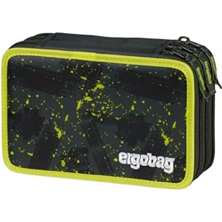 ergobag Maxi Mäppchen Set 40-Teilig, Lyra Bunt- und Filzstifte, Kleingeld Fach, Lineal, Schere MähdreschBär - Grau – Bild 1
