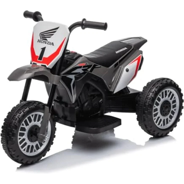 Vrooomy Honda CRF450 Kinder Elektro Motorrad 6V, mit 3 Rädern, automatischer Bremse und Hupe, schwarz, für 1–3 Jahre – Bild 1