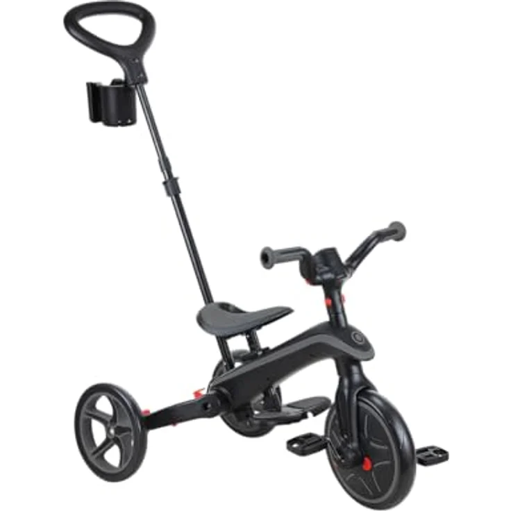 Globber Explorer Trike Foldable 4in1 schwarz-grau – Kinderfahrzeug mit höhenverstellbarem TPR-Sitz und Sicherheitsausstattung – Bild 4