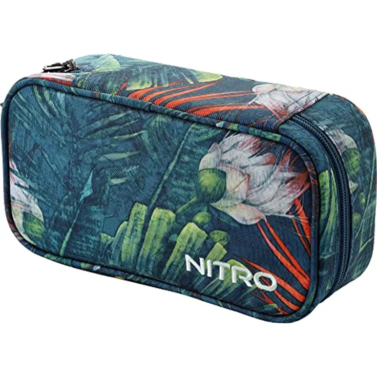 NITRO Pencil Case XL Tropical, Federtasche mit 7 Stiftschlaufen, Geodreieck, Radierer und geheimbereich für Schule und Beruf – Bild 1