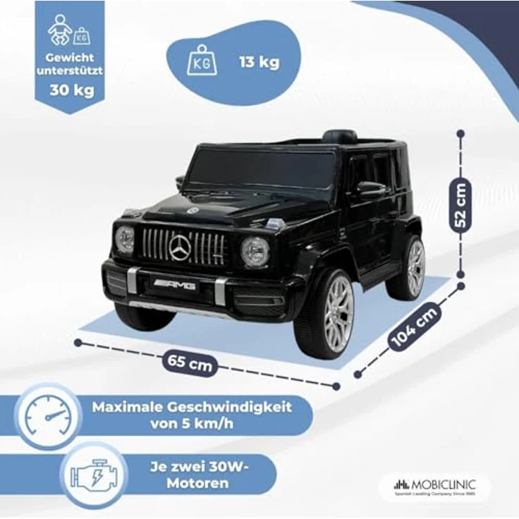 Mobiclinic Mercedes Benz Elektroauto, Kinder-Elektrofahrzeug mit 12V Akku, USB, Bluetooth, UKW-Radio, schwarz – Bild 2