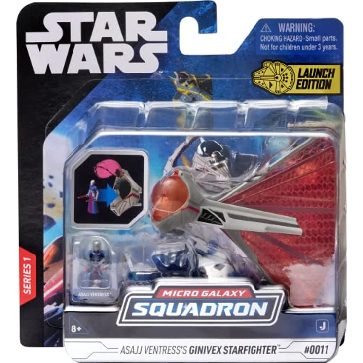 Star Wars Micro Galaxy Squadron - Ginivex-Class Starfighter + Asajj Ventress, offizielles 7,5cm Fahrzeug mit Figur – Bild 2